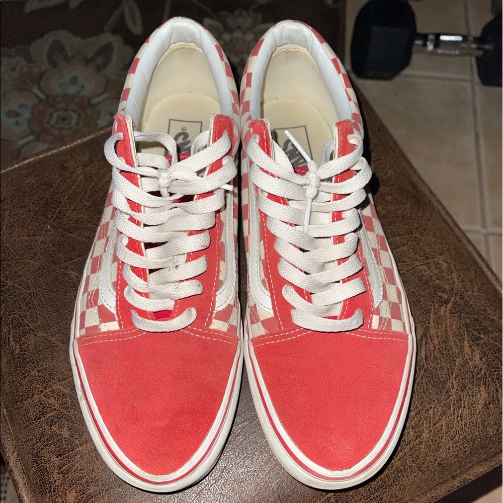 Red checker board vans